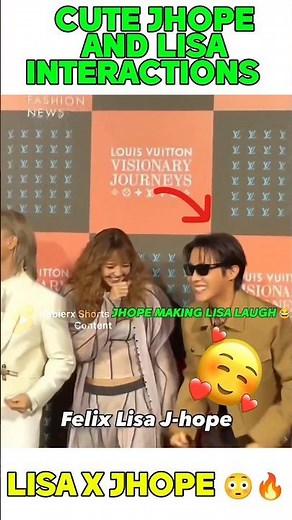 When JHOPE made LISA smile 😳🫠 #lisa #jhope #bts #blackpink #armys #blinks #shorts #viral #fypシ