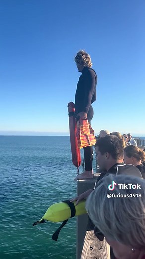 Exciting Lifeguard Jumps at Navarre Beach