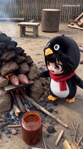 Don’t mess with my roasted sweet potatoes… or you become the barbecue! 🌭🔥#Gugugaga #cute #funny #quin