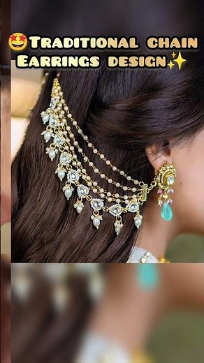 Beautiful Traditional Chain Earrings Design! ✨ #earrings