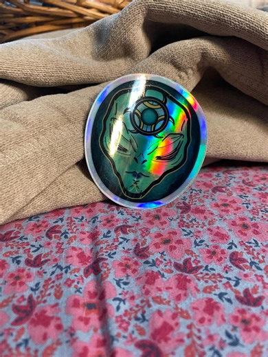 Holographic Alien Head Sticker | Mystical ET Celestial Sticker | Witchy Space Sticker | Waterproof Vinyl Decal | Laptop Water Bottle Sticker - Etsy