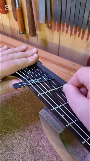 Guitar nut slot filing #luthier #guitarrepair #luthiery