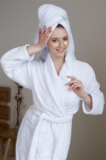 White Terry Cotton Bathrobe – Luxury Unisex Hotel Spa Robe, Soft Absorbent Cotton, Gift for Couples - Etsy Australia