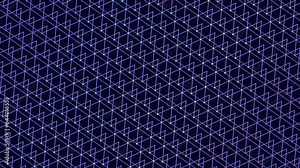 A symmetrical grid of blue and purple triangles interconnected by lines forms a visually appealing pattern. Rows and columns consist of an equal number of squares, creating a uniform arrangement