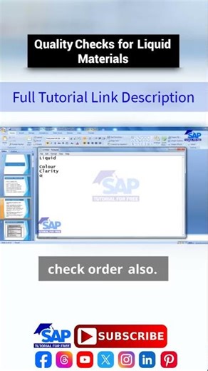 Quality Checks for Liquid Materials | SAP QM Planning and Execution | SAP QM Inspection Plan | ERP