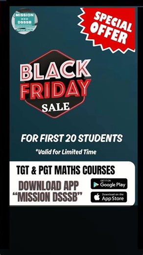 Black Friday Big Sale TGT and PGT Maths Courses #missiondsssb