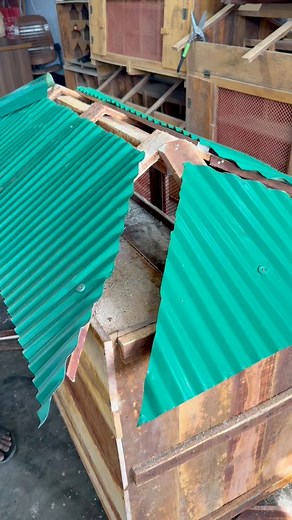 Installing tin in the pigeon house shed #pigeon #pigeonhouse #Woodworking #pet | Abid Agro