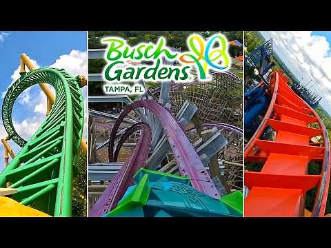 EVERY Roller Coaster at Busch Gardens Tampa | Front Row POVs 4K