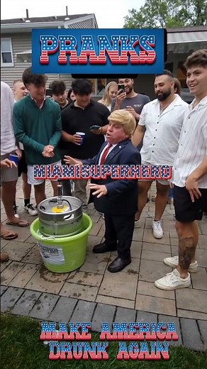 Mini Trump Does a Keg Stand at Graduation Party