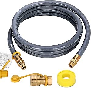 3/4" Natural Gas Hose for Generator, 15FT 3/4" ID Natural Gas Hose with Quick Connect for NG/LP Propane Appliances, Grill,Patio Heaters,Generators, Indoors & Outdoors CSA Certified