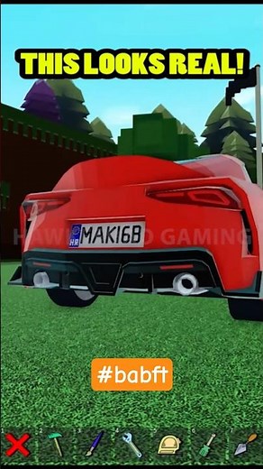 Roblox Build a Boat for Treasure Toyota Supra looks so real! micro block power! #babft #roblox car