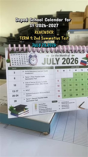 Term 1: Summative test July 28,2026 #TeacherLife #deped #depedteacher #teacheroftiktok #schoolcalendar