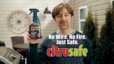 Citrusafe BBQ Grill Scrubber Handle & 3 Heavy Duty Replaceable Blue Nylon Scrubber Pads