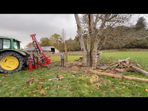 Rookie Farmer Tests Top-Tier Post Driver: Ramming a 3m Cattle Yard Post.