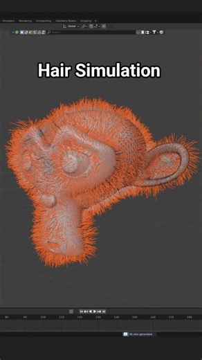 Jiggly Geonodes Hair with JiggleGen #blender #b3d #wip