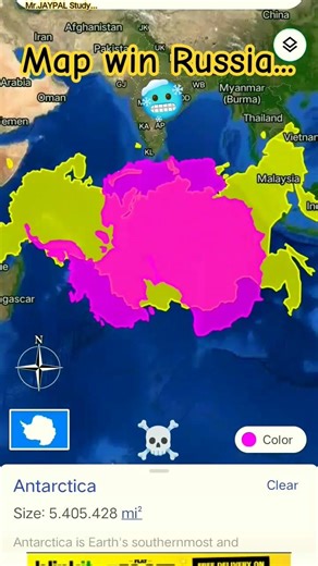 Russia🇷🇺VS Antarctica🇦🇶area size comparison on map🗺️|map win Russia🇷🇺|#RUSSIA #ANTARCTICA #world map