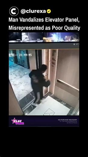 Clurexa on Instagram: "The post by @harukaawake shares a video from China showing a man repeatedly punching an elevator control panel until its cover detaches, framing it as evidence of dangerously poor build quality. Video frames confirm the panel is a lightweight, removable maintenance cover designed for easy access, which pops off after forceful vandalism rather than spontaneous failure. Replies predominantly debunk the claim, emphasising the act as deliberate damage common to any such panel 