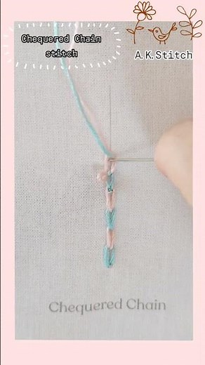 Chequered Chain stitch ~チェカードチェーンステッチ~ #embroidery #stitch #chequered chain stitch