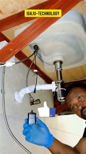 How to remove the sensor battery tap under the wash basin #bathroom #washbasin #sensor #tap #shorts