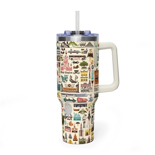 Magic Theme Park Icons Tumbler 20oz 40oz, Family Vacation Gift for Best Friend, Summer Trip Present, Custom Four Parks Map Cup - Etsy