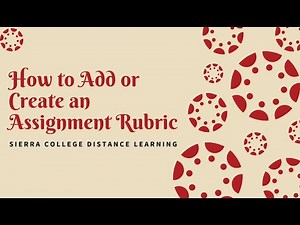 How to Add or Create an Assignment Rubric in Canvas