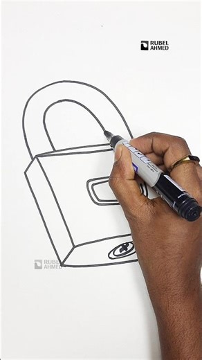 Easy Lock Drawing Trick | Simple Lock Drawing for Beginners #drawing #art #howtodraw