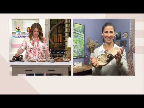 Vionic Adjustable Leather or Suede Toe Loop Sandals-Carmela on QVC