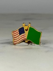 USA & Green Flag Enamel Pin: Gold Tone - International Friendship Accessory - Etsy