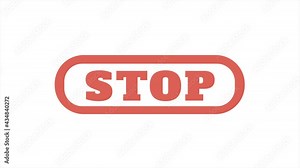 Stop sign blinking animated footage. Motion design warning sign
