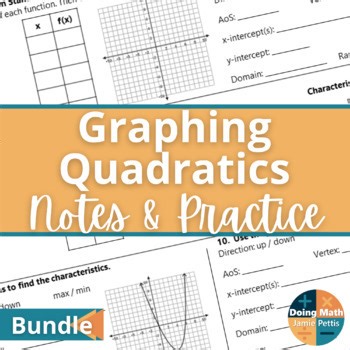 Graphing Quadratics Foldable Notes, PowerPoints, & Practice Bundle