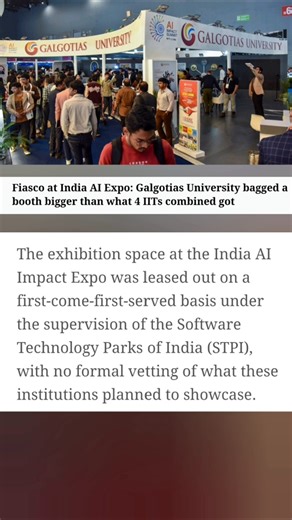 Fiasco at India AI Expo: Galgotias University bagged a booth bigger than what 4 IITs combined got