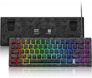 Womier M68 HE 60% Gaming Keyboard,Rapid Trigger Mechanical Keyboard, Wired RGB Custom Keyboard with Pre-lube Magnetic Switch, PBT Topographic Keycaps for Mac/Win - Black