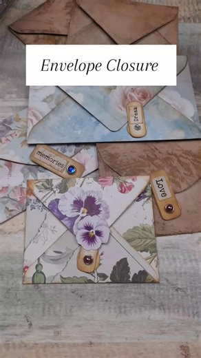 Gi Kerr on Instagram: "No music just making 🥰. I first made these a few years ago, not only as a closure for envelopes but for journal pockets and flips. Thin enough to add to your journal pages. #gikerr #embellishments #happinessincrafting #closure #envelope"