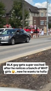 BLK guy gets super excited after he notices a bunch of WHT girls 😆 , now he wants to holla | Celebrity Tay Lindsey