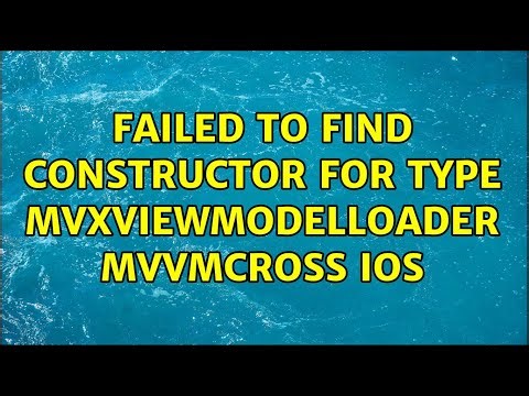 Failed to find constructor for type MvxViewModelLoader MvvmCross IOS