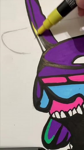 Evangelion!!! EVA!! EVA-01!! Drawing with Posca markers!#shorts