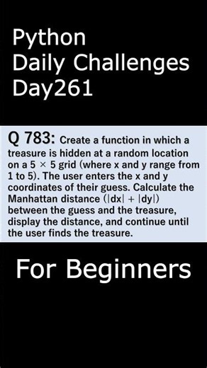 Python Daily Challenges Day262 For Beginners #programming #python #beginnersstitch