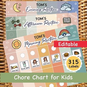 Daily schedule template editable, Chore chart, Visual schedule autism, Preschool