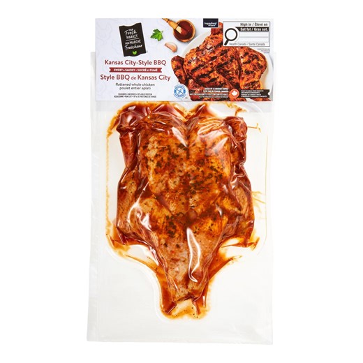 Your Fresh Market Kansas City-Style BBQ Flattened Whole Chicken, 1 piece, 1.10 - 1.40 KG - Walmart.ca
