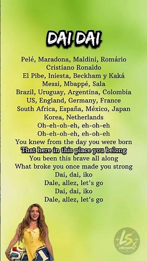 Dai Dai - Lyrics | Shakira, Burna Boy | FIFA World Cup Official Song 2026 | #song #songlyrics #fifa