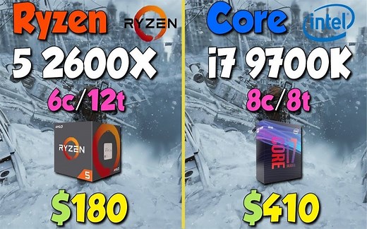 Ryzen 5 2600X vs I7-9700K（显卡为RTX 2080，游戏均为低或中画质） 1080P视频