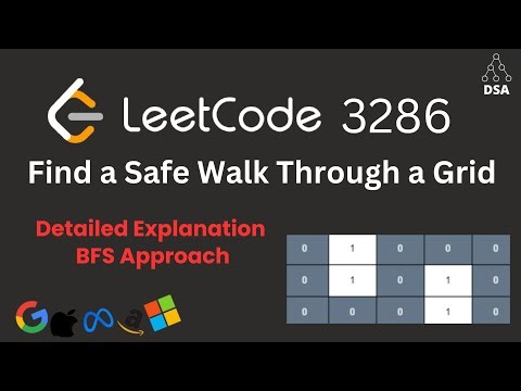 Find a Safe Walk Through a Grid 🔥 Leetcode 3286 | BFS + Minimum Cost Path