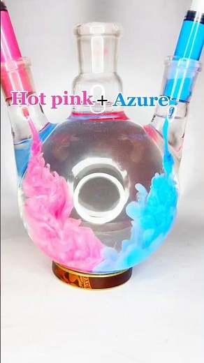 Hot Pink vs Azure 💖💙 | Mesmerizing Color Explosion in Water #expiment #colors #colormix