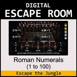 Roman Numerals (1 to 100) - Digital Escape Room Math Breakout Game