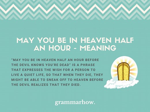 May You Be in Heaven Half an Hour - Meaning & Origin