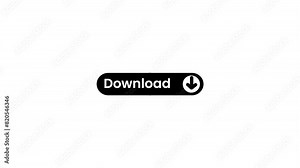 Black download button icon animation, Download sign icon, Download click button, Download menu Icon. rectangle shape download button icon.