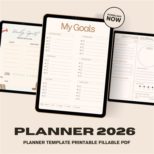 Daily Planner 2026 Printable | Minimalist PDF Template | Instant Download - Etsy