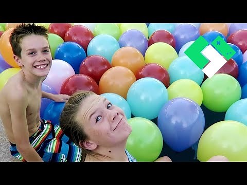 200 Balloon Popping In The Pool! (Day 2001) | Clintus.tv