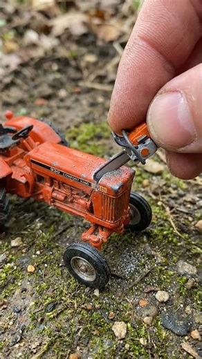 Tiny Chainsaw Cuts a Case 930 Comfort King Tractor 🚜🪚 #shorts