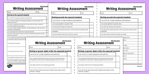 Y6 'I Can' Writing Assessment Exemplification Checklists